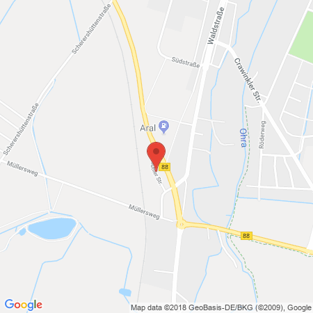 Position der Autogas-Tankstelle: Aral Tankstelle in 99885, Ohrdruf