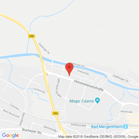 Position der Autogas-Tankstelle: AVIA Tankstelle in 97980, Bad Mergentheim