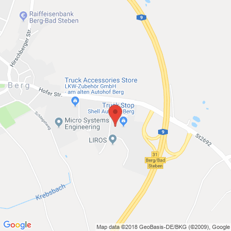 Position der Autogas-Tankstelle: Shell Tankstelle in 95180, Berg Bei Hof