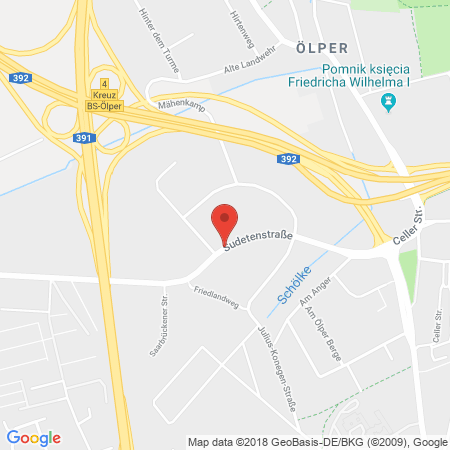 Position der Autogas-Tankstelle: Autoservice Ölper Knoten in 38114, Braunschweig