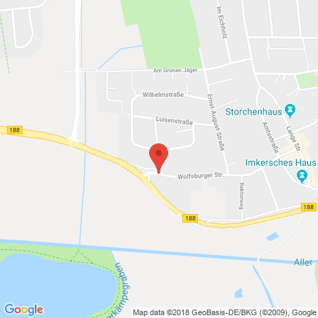 Position der Autogas-Tankstelle: Aral Tankstelle in 38448, Wolfsburg