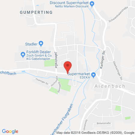 Position der Autogas-Tankstelle: Baywa Tankstelle Aidenbach in 94501, Aidenbach