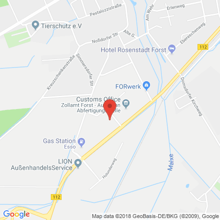 Position der Autogas-Tankstelle: Greenline Forst in 03149, Forst