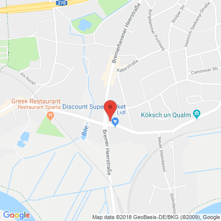 Position der Autogas-Tankstelle: Esso Tankstelle in 28719, Bremen
