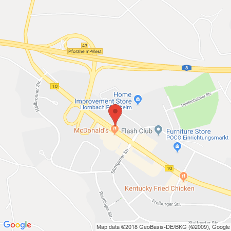 Position der Autogas-Tankstelle: JET Tankstelle in 75179, Pforzheim
