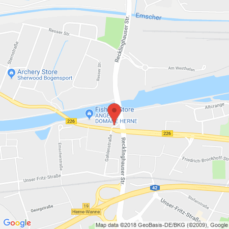 Position der Autogas-Tankstelle: Tankstelle Klaeser in 44653, Herne