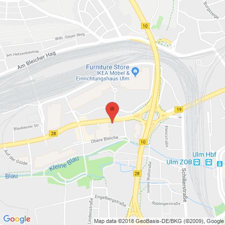 Position der Autogas-Tankstelle: AVIA Tankstelle in 89077, Ulm