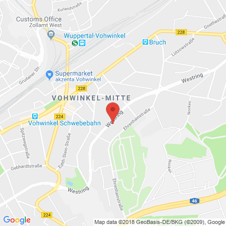 Position der Autogas-Tankstelle: Aral Tankstelle in 42329, Wuppertal