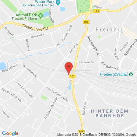 Position der Autogas-Tankstelle: JET Tankstelle in 09599, Freiberg