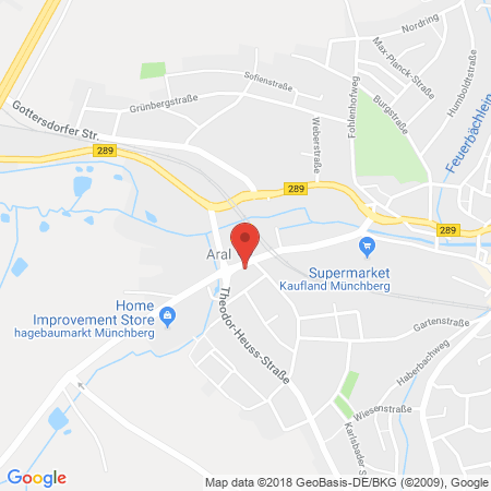 Position der Autogas-Tankstelle: Aral Tankstelle in 95213, Münchberg