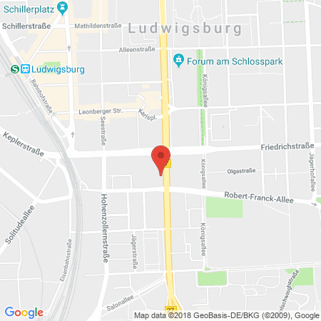 Position der Autogas-Tankstelle: Shell Tankstelle in 71638, Ludwigsburg