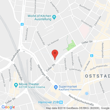 Position der Autogas-Tankstelle: Aral Tankstelle in 30161, Hannover