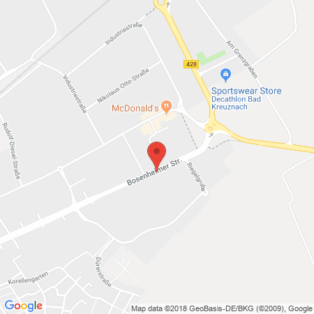 Position der Autogas-Tankstelle: LPG-Tankstelle Car Point in 55543, Bad Kreuznach