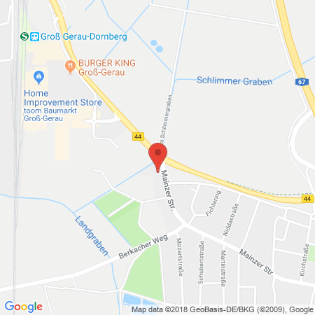 Position der Autogas-Tankstelle: Aral Tankstelle in 64572, Büttelborn