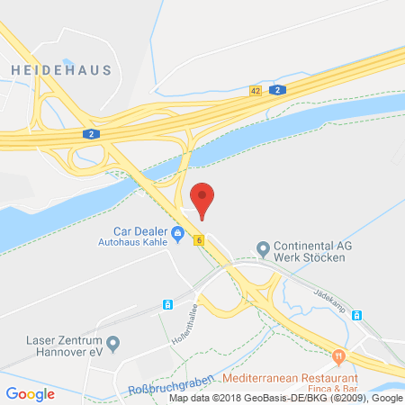 Position der Autogas-Tankstelle: Aral Tankstelle in 30419, Hannover