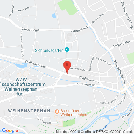 Position der Autogas-Tankstelle: AVIA Tankstelle in 85354, Freising