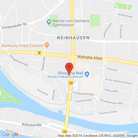 Position der Autogas-Tankstelle: JET Tankstelle in 93055, Regensburg