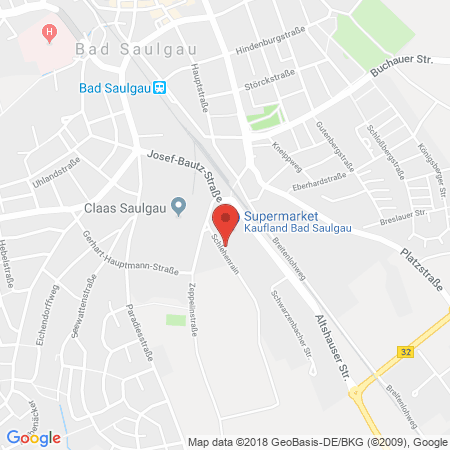 Position der Autogas-Tankstelle: Supermarkt Bad Saulgau in 88348, Bad Saulgau