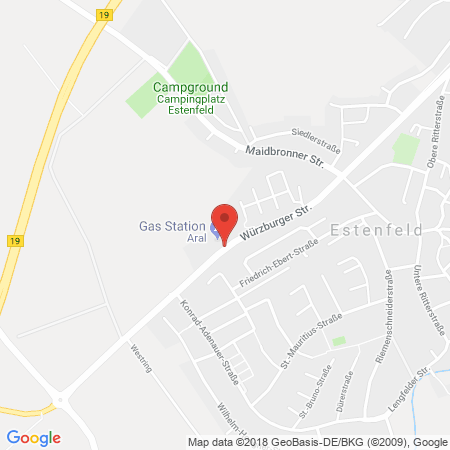 Position der Autogas-Tankstelle: Aral Tankstelle in 97230, Estenfeld