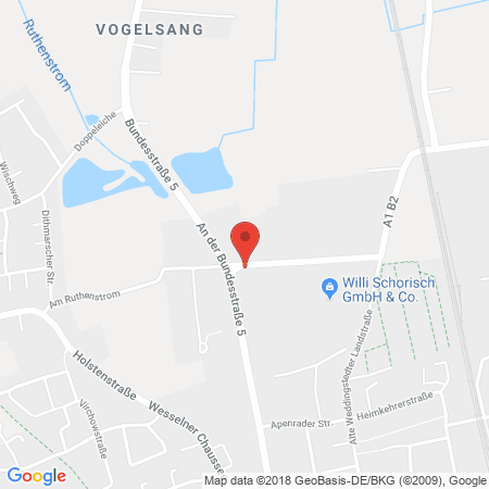 Position der Autogas-Tankstelle: Team Tankautomat Wesseln in 25746, Wesseln