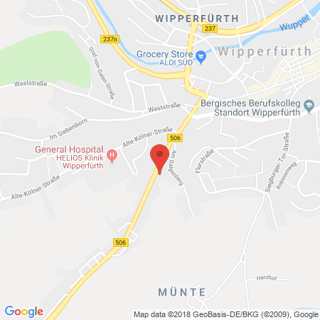 Position der Autogas-Tankstelle:  Bft-station Nitzschner in 51688, Wipperfürth