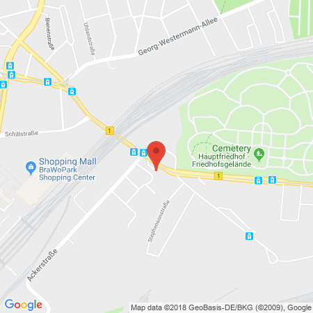 Position der Autogas-Tankstelle: Esso Tankstelle in 38126, Braunschweig
