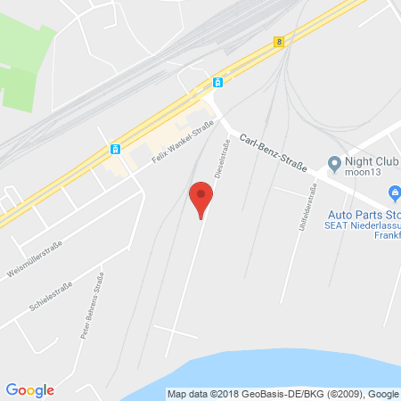 Position der Autogas-Tankstelle: Ts Ffm Dieselstraße in 60314, Frankfurt A. Main