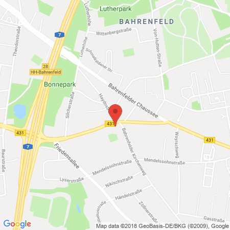 Position der Autogas-Tankstelle: Total Hamburg in 22761, Hamburg