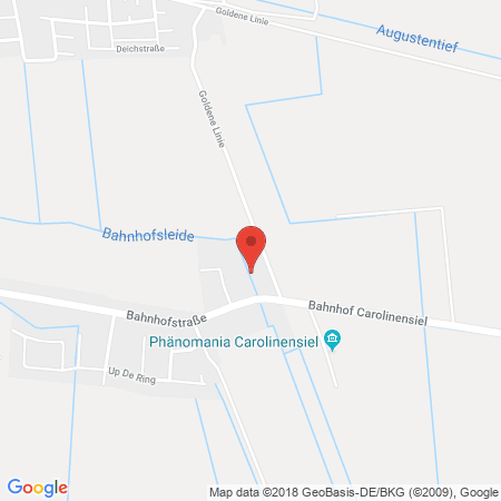 Position der Autogas-Tankstelle: SCORE SB-Station in 26409, Carolinensiel