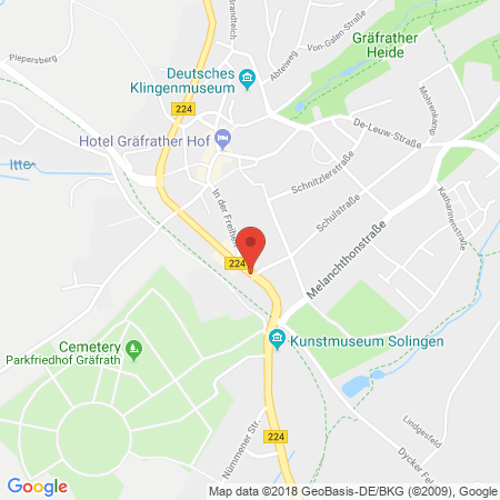 Position der Autogas-Tankstelle: JET Tankstelle in 42653, Solingen