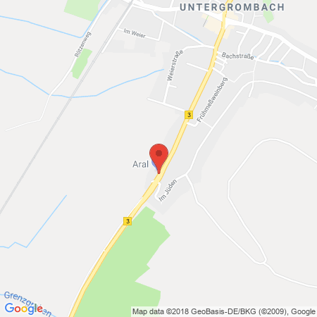 Position der Autogas-Tankstelle: Aral Tankstelle in 76646, Bruchsal