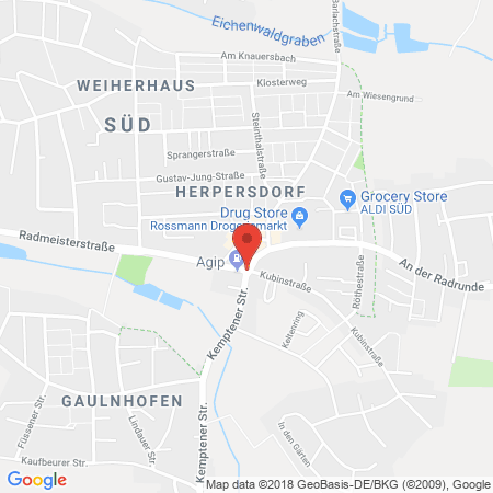 Position der Autogas-Tankstelle: Agip Tankstelle in 90455, Nuernberg