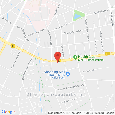 Position der Autogas-Tankstelle: JET Tankstelle in 63069, Offenbach