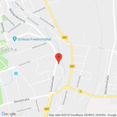 Position der Autogas-Tankstelle: Esso Tankstelle in 99867, Gotha