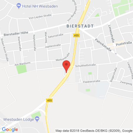 Position der Autogas-Tankstelle: Esso Tankstelle in 65191, Wiesbaden