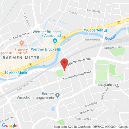Position der Autogas-Tankstelle: JET Tankstelle in 42289, Wuppertal
