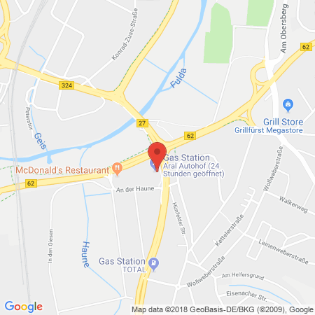 Standort der Tankstelle: ARAL Tankstelle in 36251, Bad Hersfeld