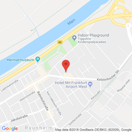 Position der Autogas-Tankstelle: JET Tankstelle in 65479, Raunheim