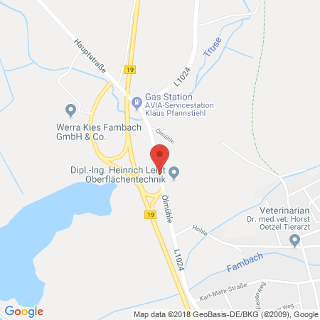 Position der Autogas-Tankstelle: AVIA Tankstelle in 98597, Breitungen
