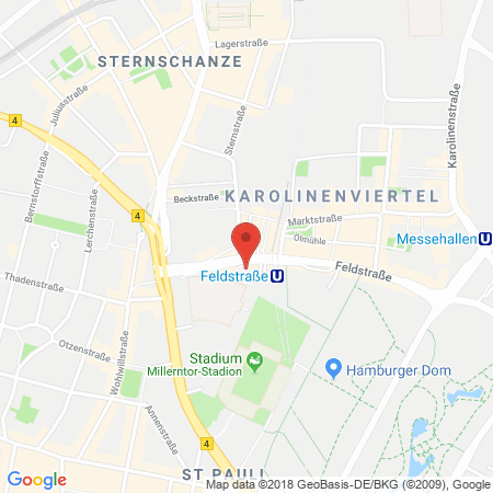 Position der Autogas-Tankstelle: JET Tankstelle in 20359, Hamburg