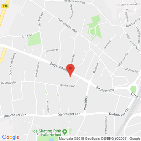 Position der Autogas-Tankstelle: JET Tankstelle in 32051, Herford