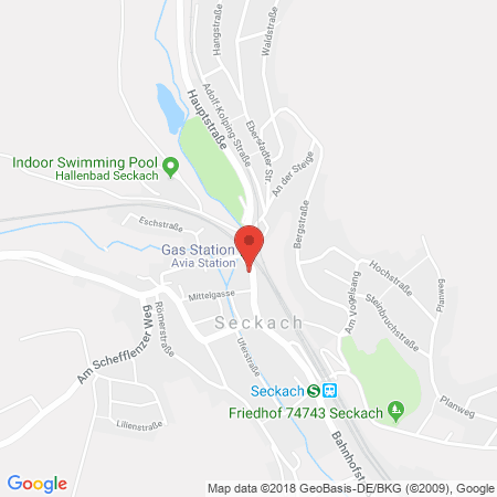 Standort der Tankstelle: AVIA Tankstelle in 74743, Seckach