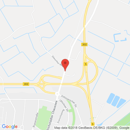 Position der Autogas-Tankstelle: Tank- und Autohof Tönning in 25832, Tönning