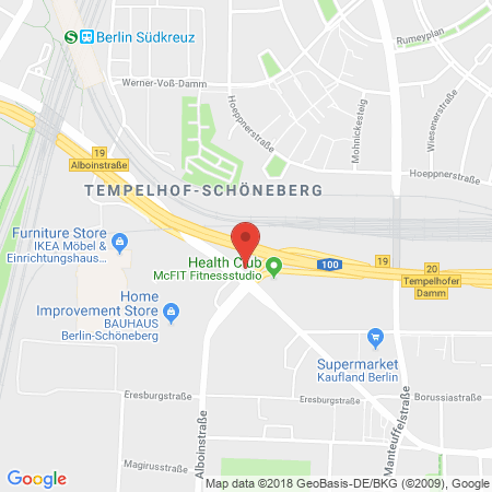 Position der Autogas-Tankstelle: Total Berlin in 12103, Berlin