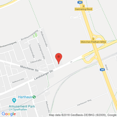 Position der Autogas-Tankstelle: Aral Tankstelle in 82110, Germering