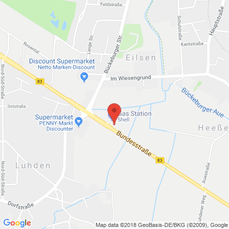 Position der Autogas-Tankstelle: Shell Tankstelle in 31711, Luhden