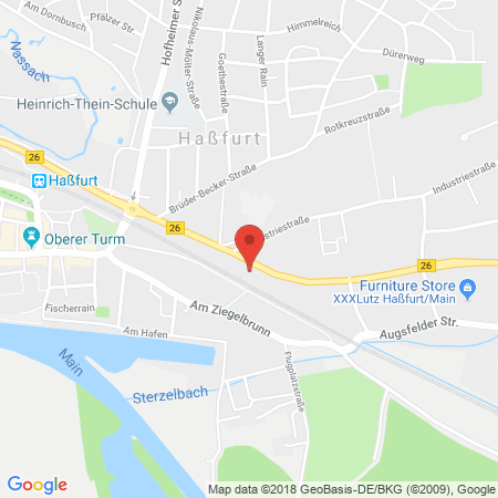 Position der Autogas-Tankstelle: AVIA Tankstelle in 97437, Haßfurt