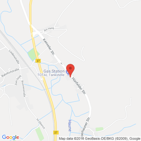 Position der Autogas-Tankstelle: Total Hauneck in 36282, Hauneck