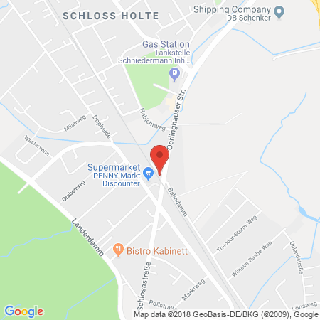 Position der Autogas-Tankstelle: Tankstelle Schniedermann in 33578, Schloß Holte-stukenbrock