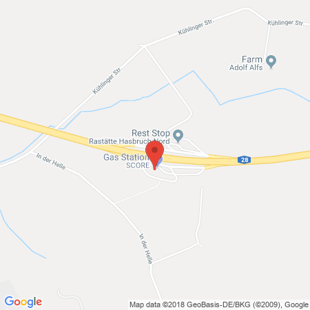 Position der Autogas-Tankstelle: Hasbruch in 27777, Ganderkesee
